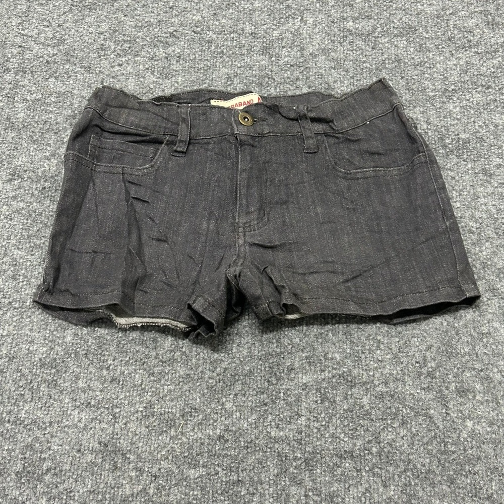 Contraband Denim Shorts Womens Size 5 Black Stretch Casual Mini Jean Shorts